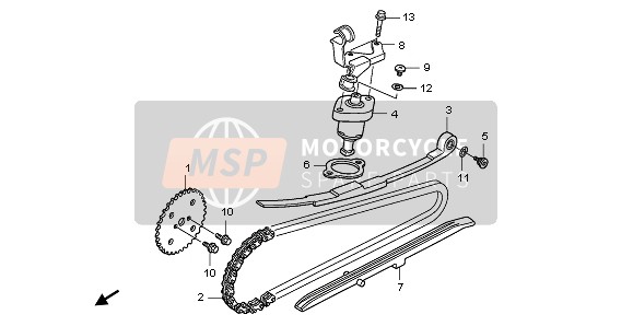 Honda PES125 2012 Cadena de leva & Tensor para un 2012 Honda PES125